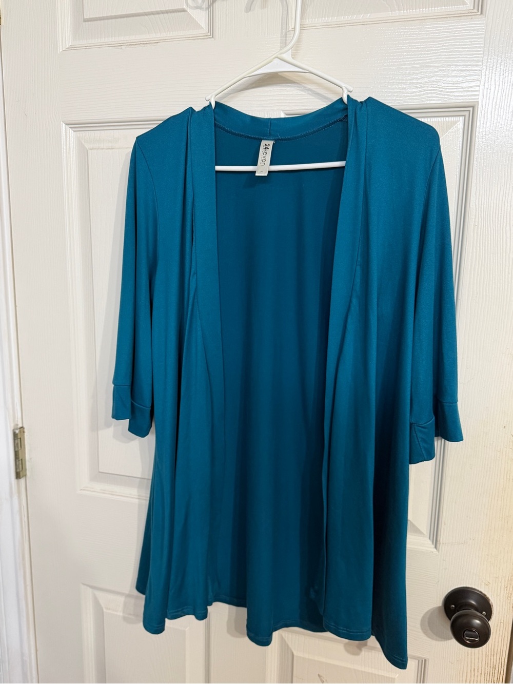 Seven7 Teal Open-Front Cardigan